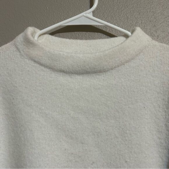 ZARA high neck wool blend neutral knit sweater women's size medium - Picture 3 of 9